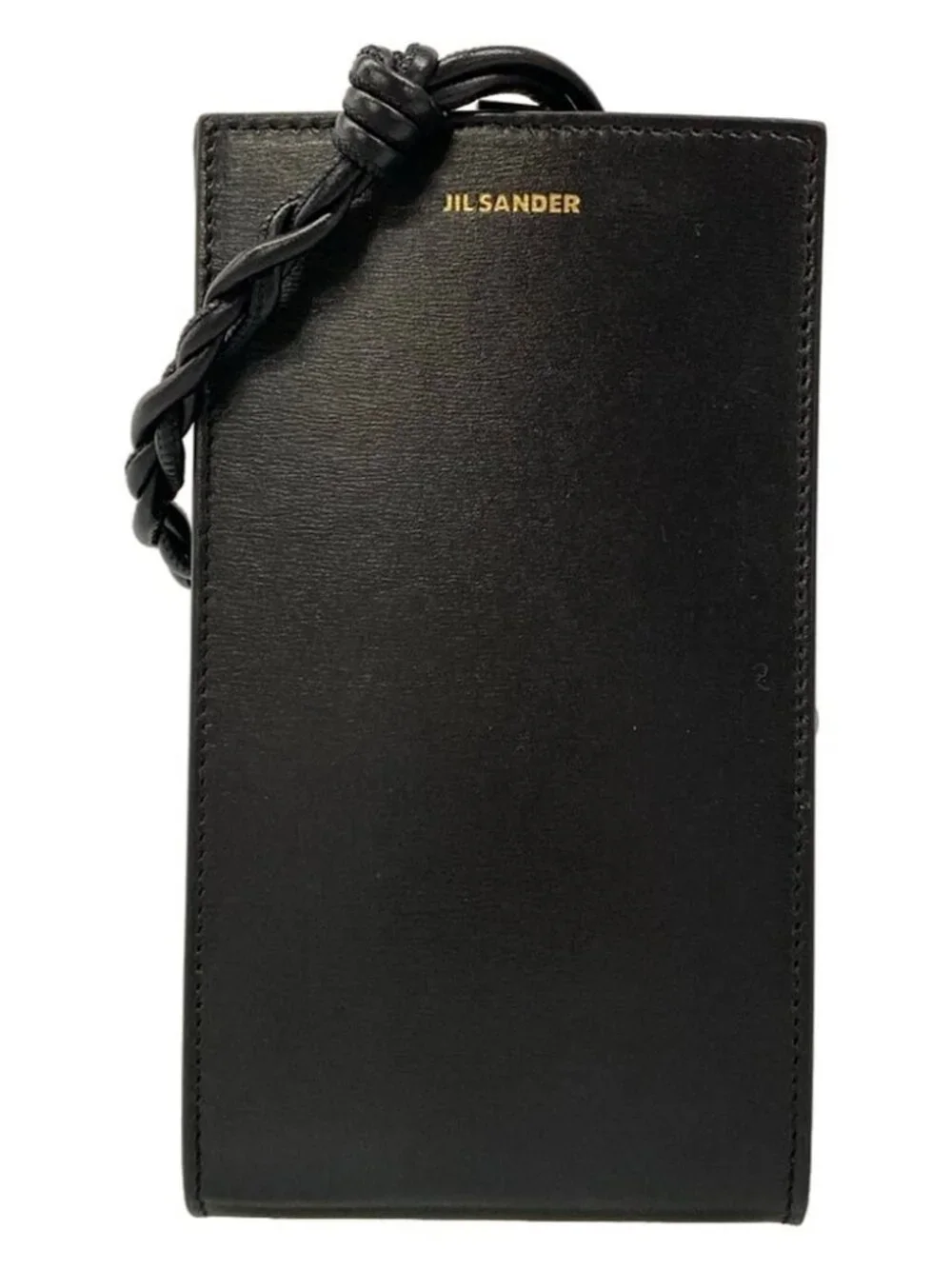 JIL SANDER TANGLE PHONE CASE Black Leather Shoulder Bag